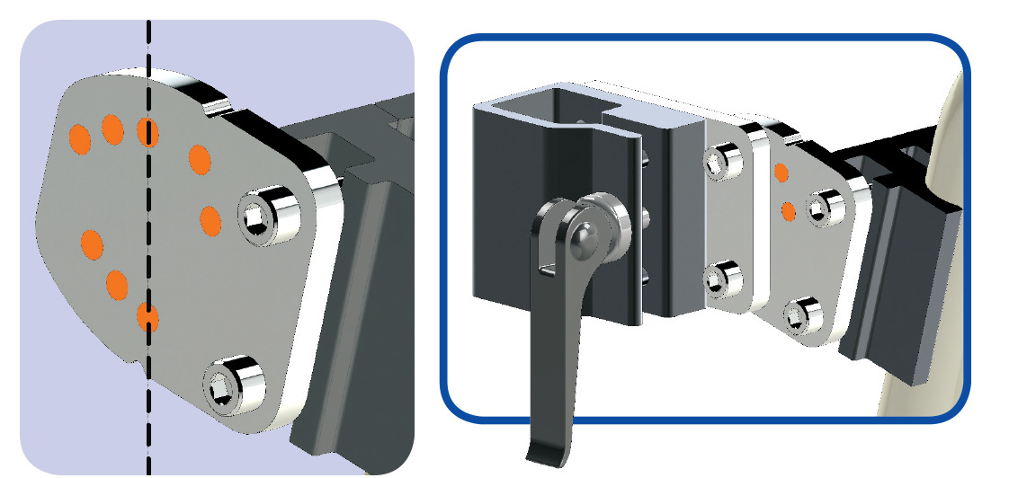 Angle Adjust Plate and Solid Wheelchair Bracket - Wheelchair Mount