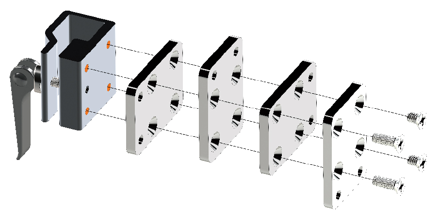 Back Plate Has 4 Orientations - Wheelchair Mount