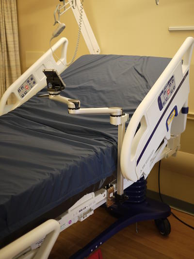 Stryker Bed with Mount'n Mover: A longer post may be used, and an extension offset can move it inward or closer to the head.