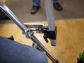 Approach 2: Use Collar clamps and an Adapter Plate 2. Attach in a hole and slot, so you can adjust the AP2 orientation for a vertical Wheelchair Bracket.