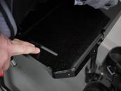 Attach through the slot on the seat pan, sandwiching it above with an Adapter Plate, and an L-Angle below it.