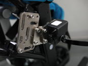 Adapter Plate is attached to frame with 7/8 bridge clamps; Angle Adjustment Plate attached for vertical attachment