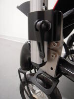 Attach the Wheelchair Bracket using the Angle Adjustment plate if necessary for a vertical post.