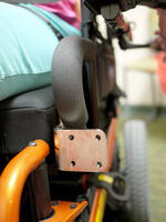 Front face of L-Angle extension plate offers many options for Wheelchair Bracket attachment.