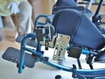 Attach an Angle Adjust Plate (WC-AAP) and Solid Wheelchair Bracket to get the post vertical