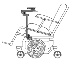 Wheelchair Mounted to Base or Sub-Frame for Tilt Chairs